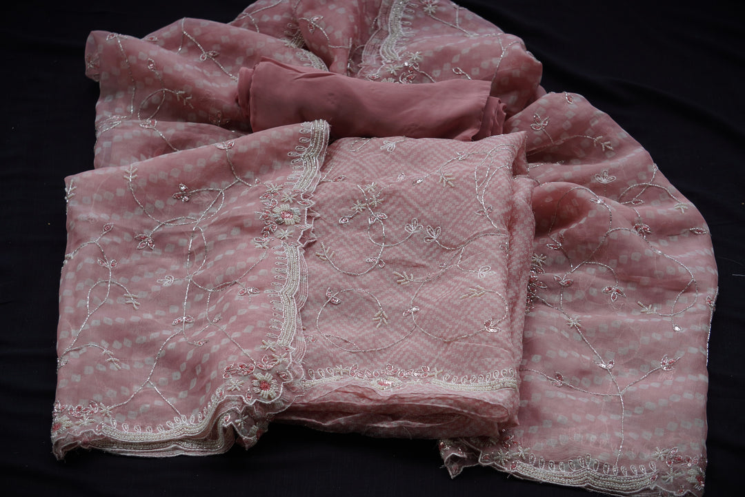 Pure Organza unstitched suti set