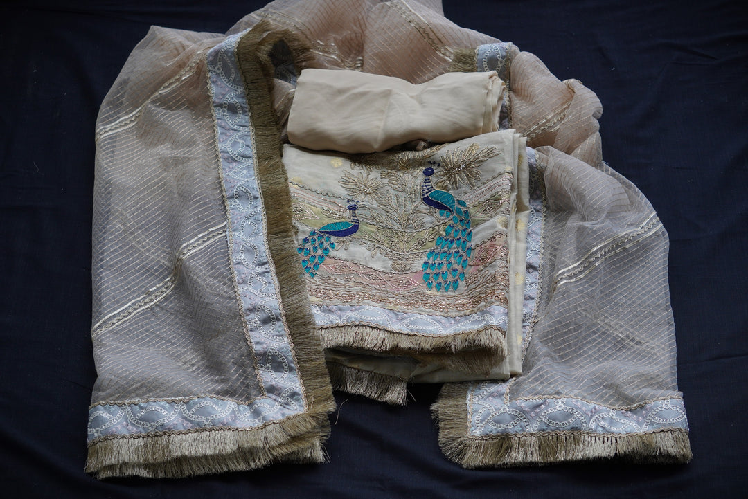 Shimmer fabric unstitched suit set