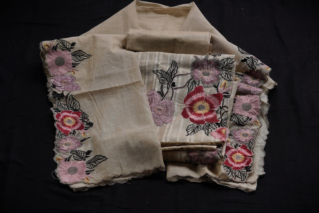 Linen Mul unstitched suit set