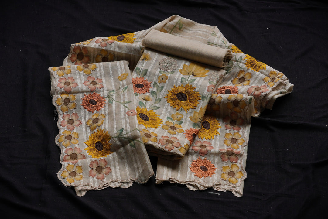 Linen Mul unstitched suit set