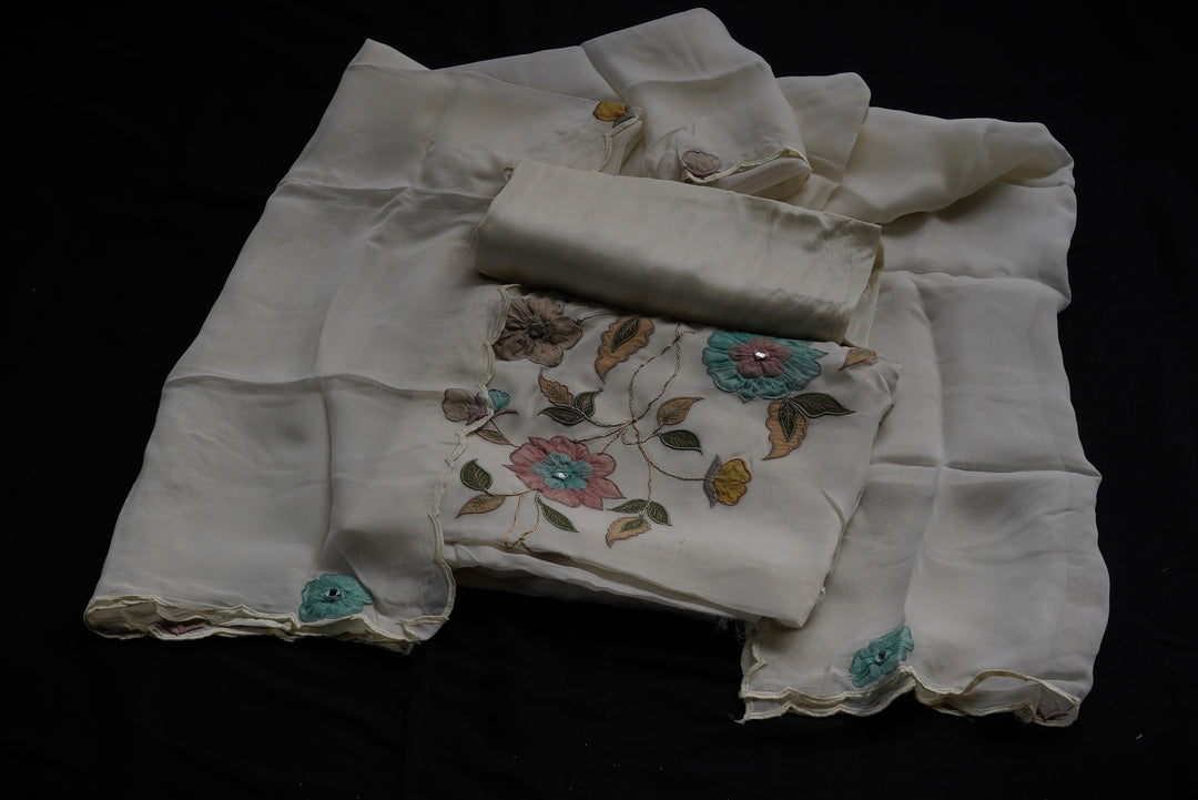 Shimmer Organza unstitched suit set