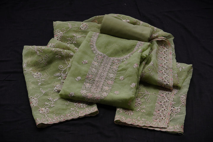 Organza Shimmer unstitched suit set