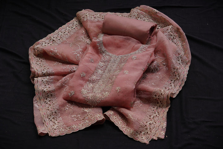 Organza Shimmer unstitched suit set