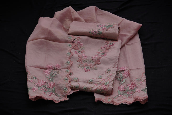 Shimmer organza unstitched suit set