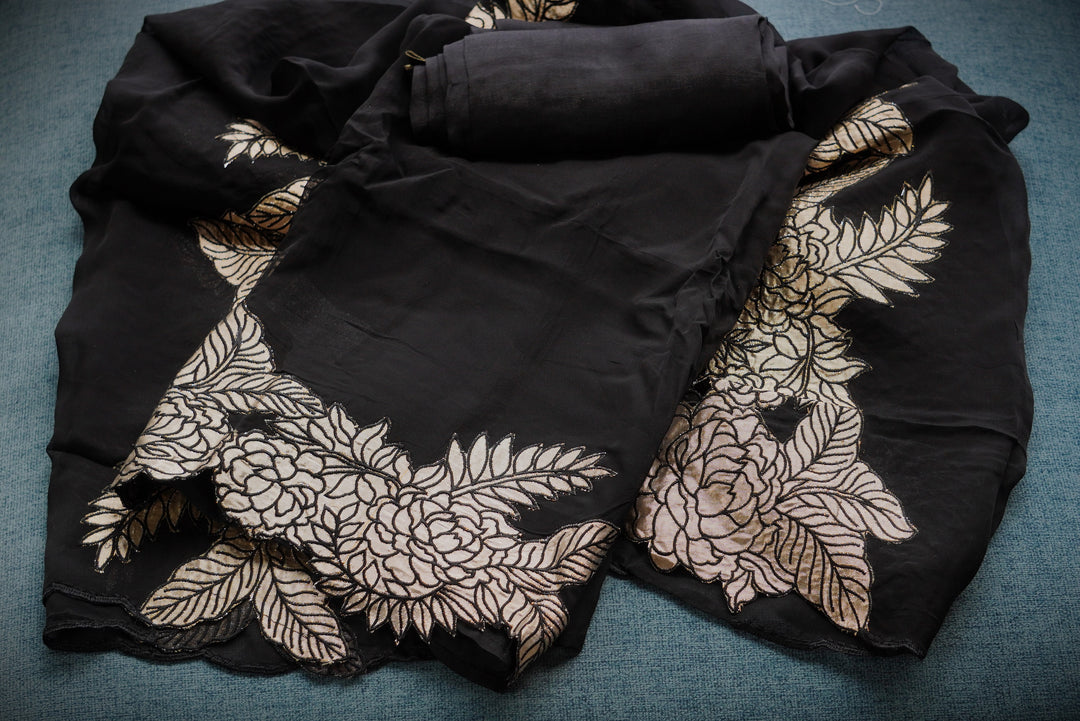 Organza unstitched suit set