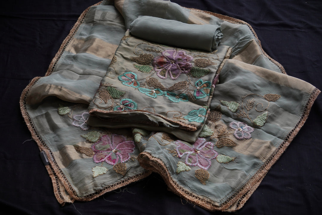 Ombray Tissue Unstitched Suit Set