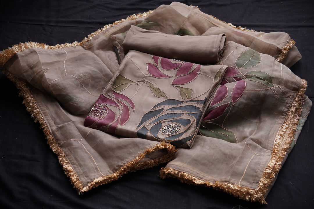 Pure organza Unstitched Suit Set