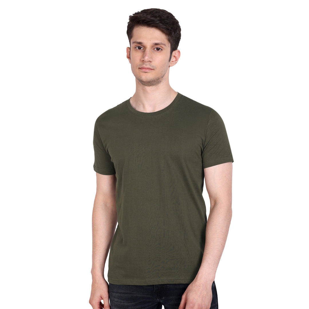 Unisex Solid T-Shirt by UQ (Olive Green)