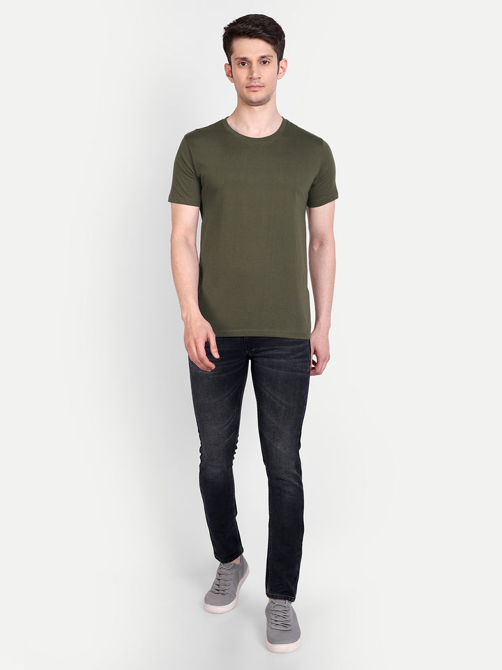 Unisex Solid T-Shirt by UQ (Olive Green)