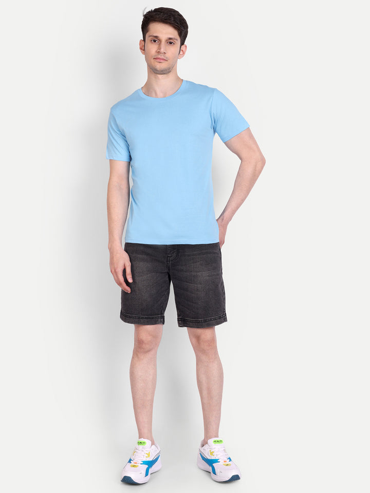 Unisex Solid T-Shirt by UQ (Ocean Blue)