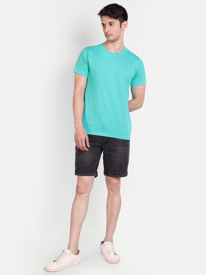 Unisex Solid T-Shirt by UQ (Aqua Green)