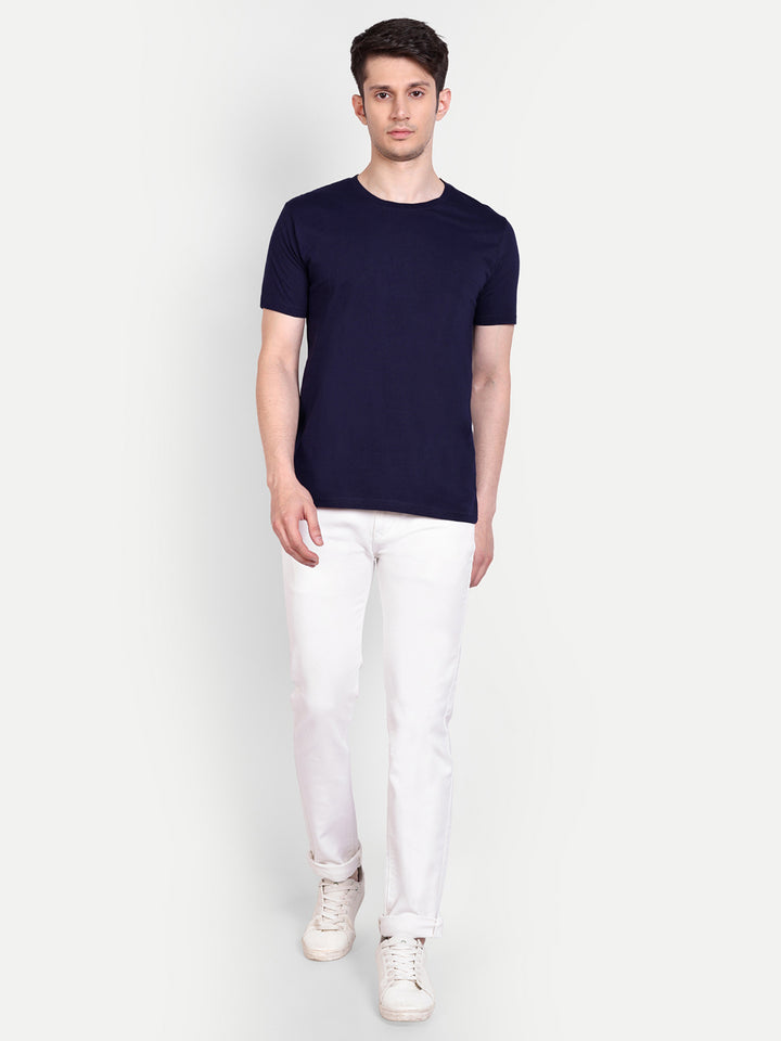 Unisex Solid T-Shirt by UQ (Navy Blue)