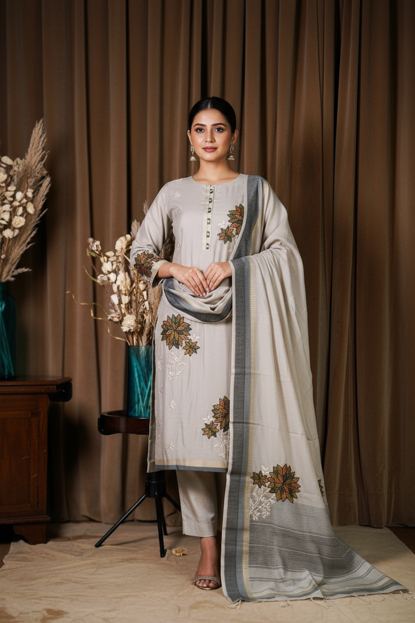 Mul Cotton unstitched suit set