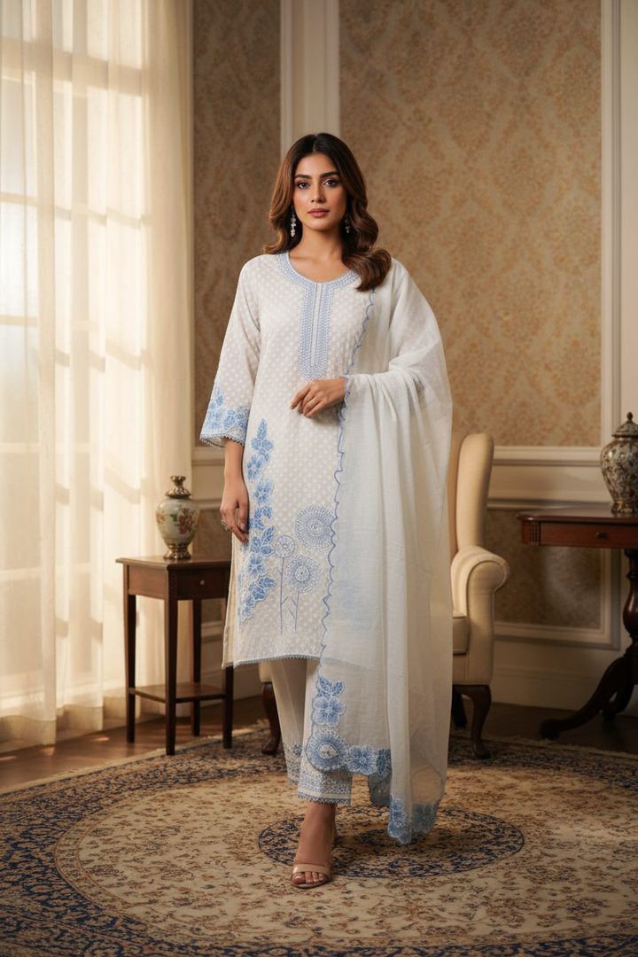 Mul cotton unstitched suit set