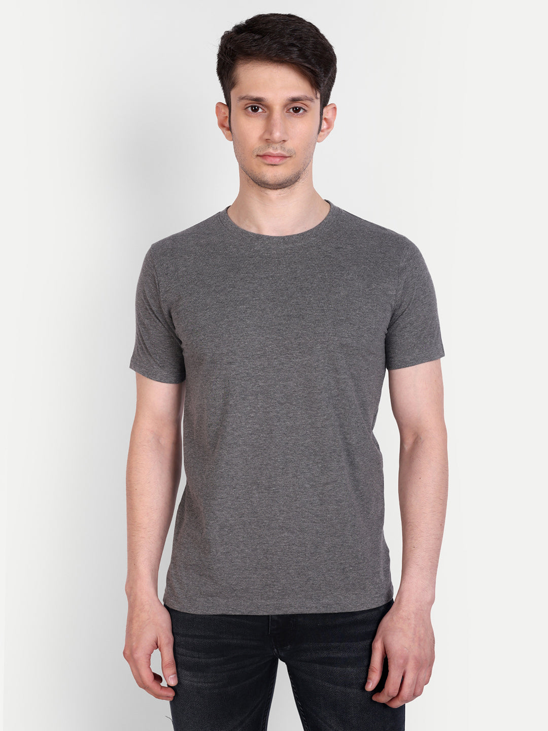 Unisex Solid T-Shirt by UQ (Dark Grey)