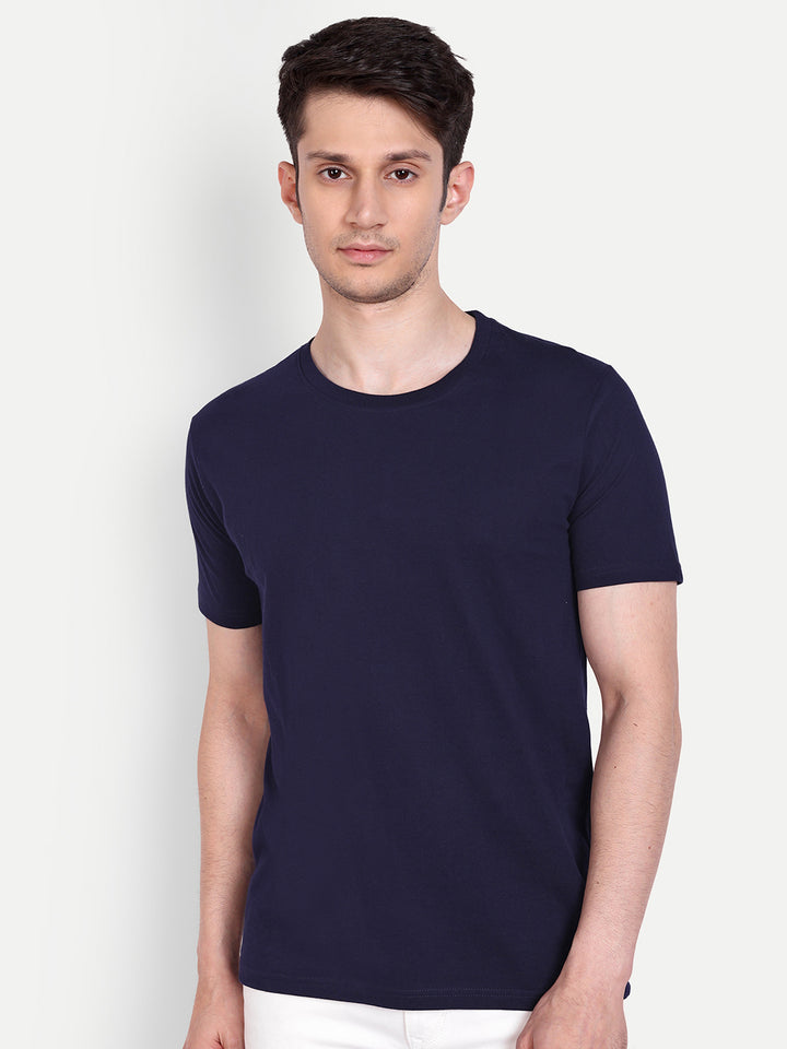 Unisex Solid T-Shirt by UQ (Navy Blue)