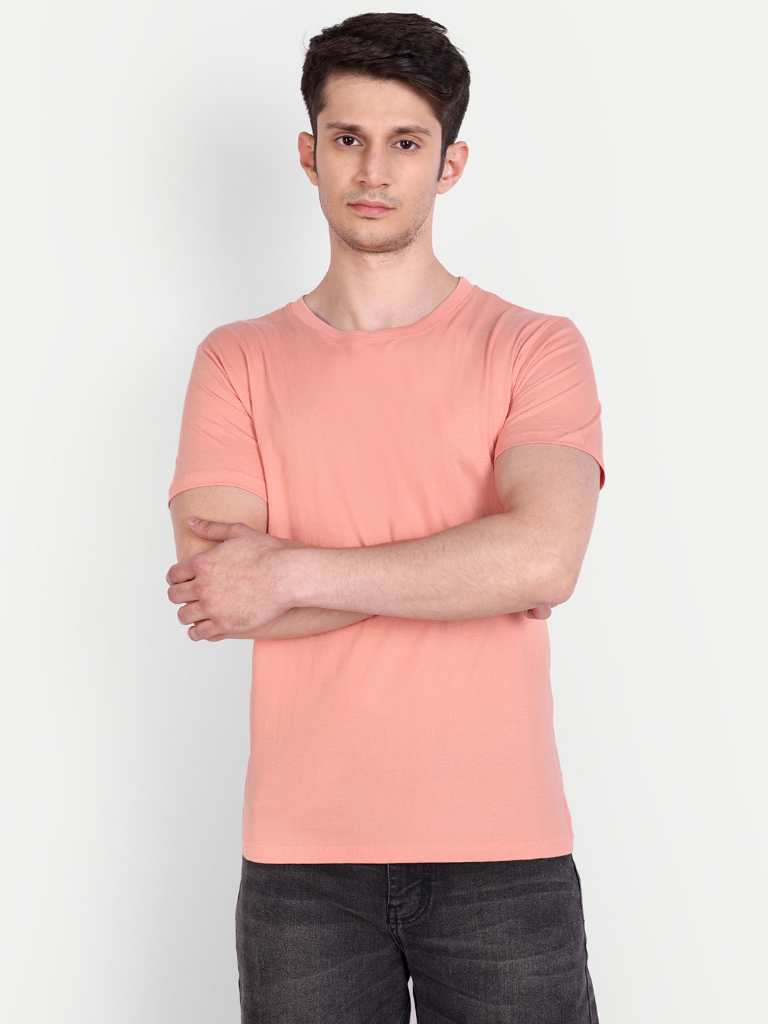 Unisex Solid T-Shirt by UQ (Sunset)