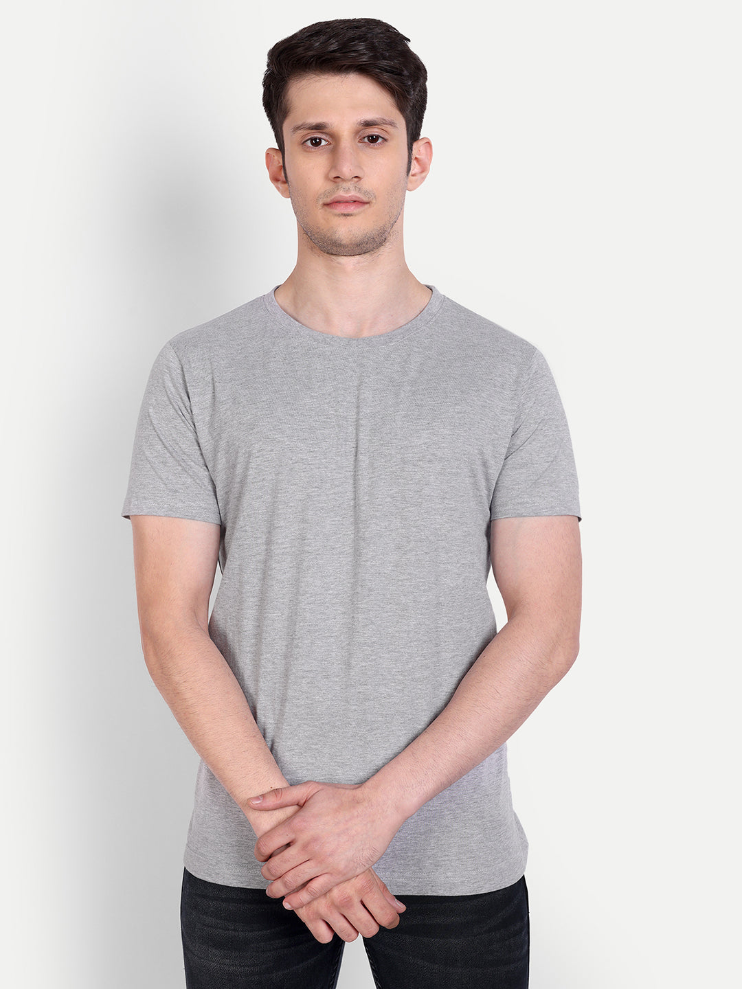 Unisex Solid T-Shirt by UQ (Light Grey)