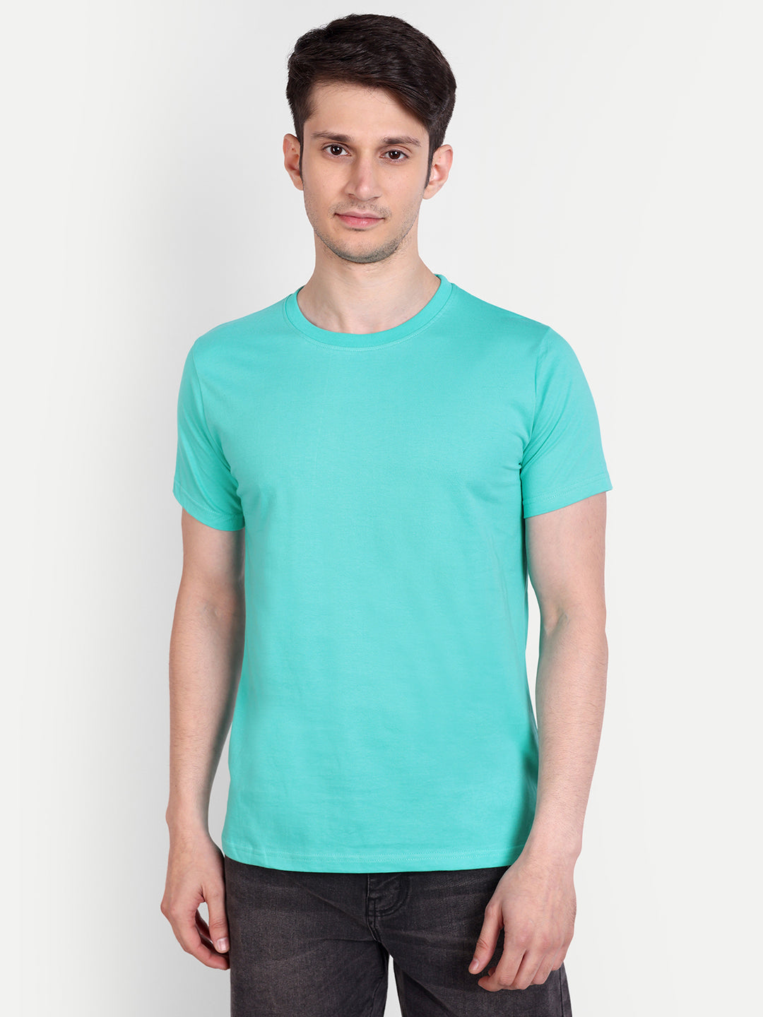 Unisex Solid T-Shirt by UQ (Aqua Green)