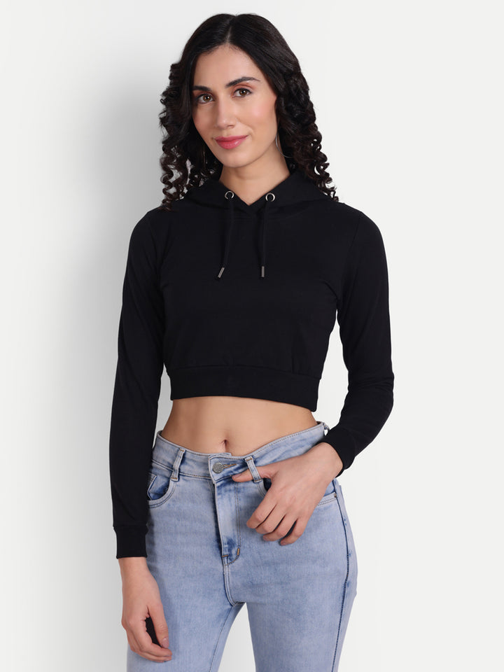 Crop Hoodie by UQ (Black)