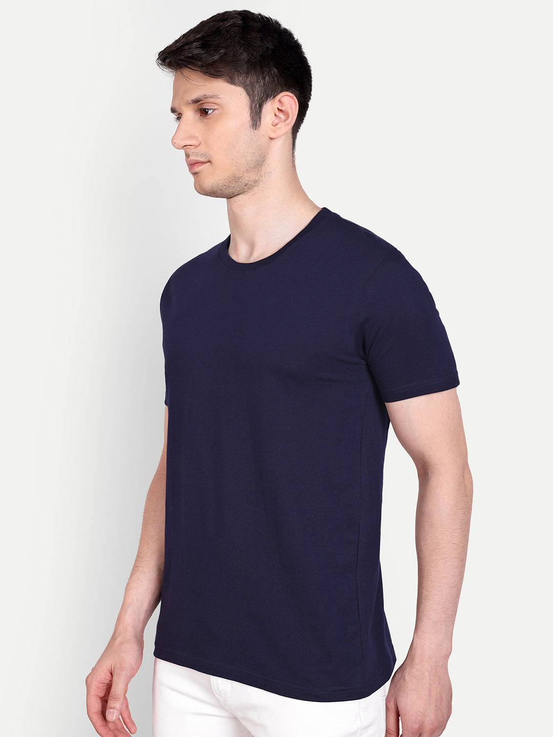 Unisex Solid T-Shirt by UQ (Navy Blue)