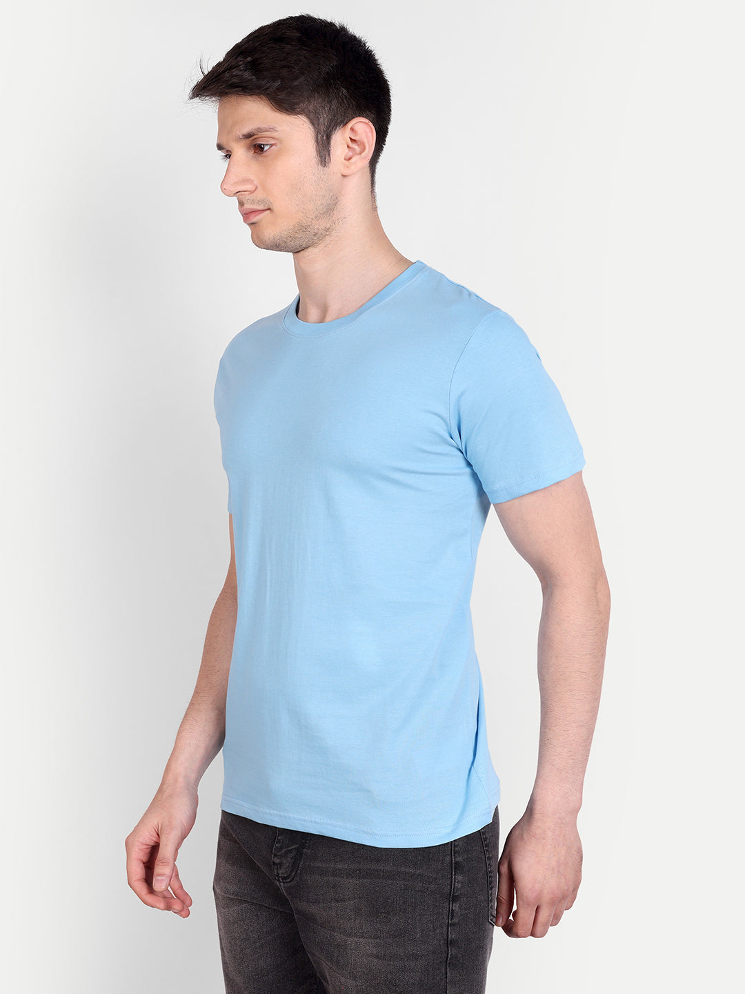 Unisex Solid T-Shirt by UQ (Ocean Blue)