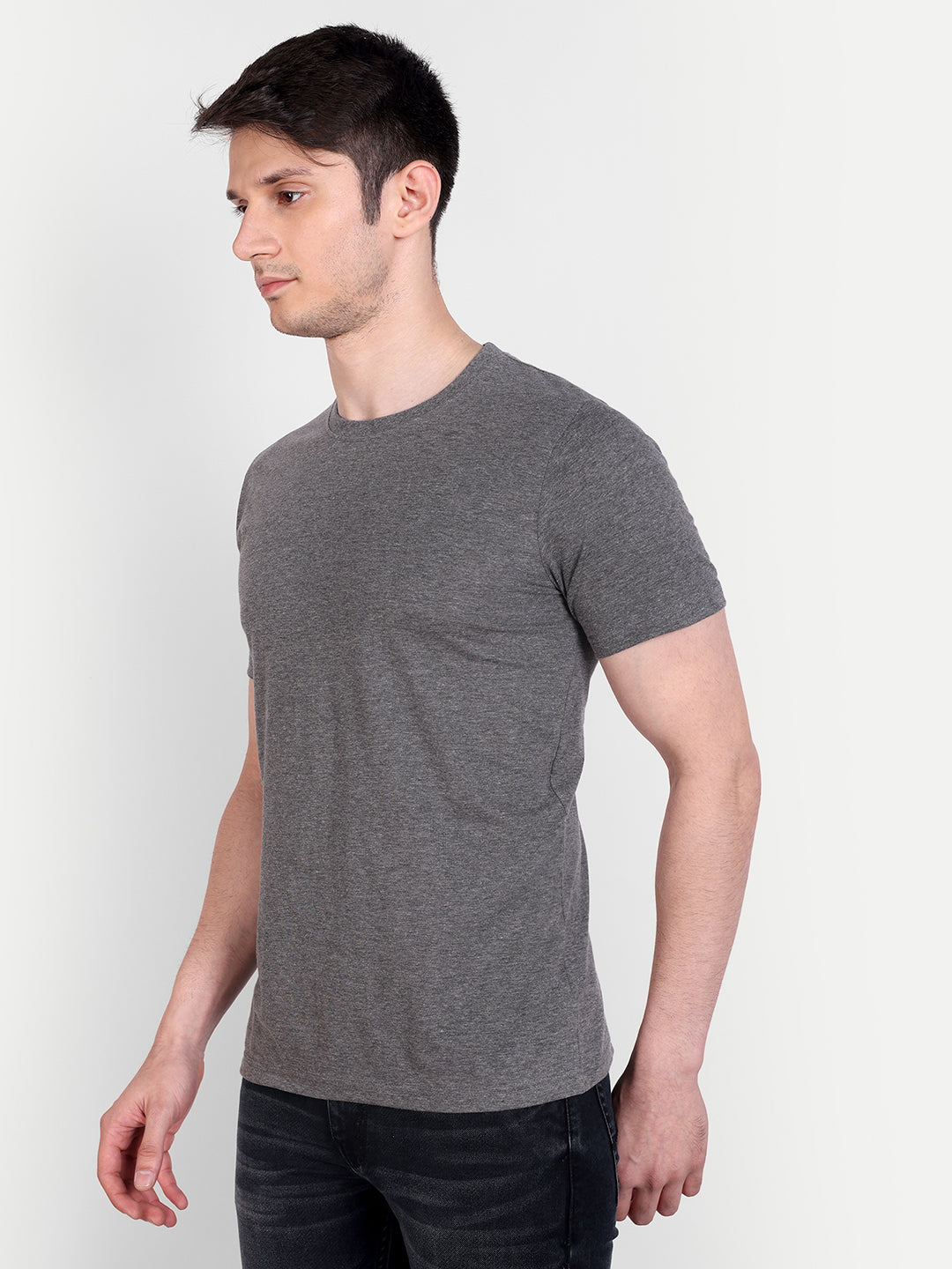 Unisex Solid T-Shirt by UQ (Dark Grey)