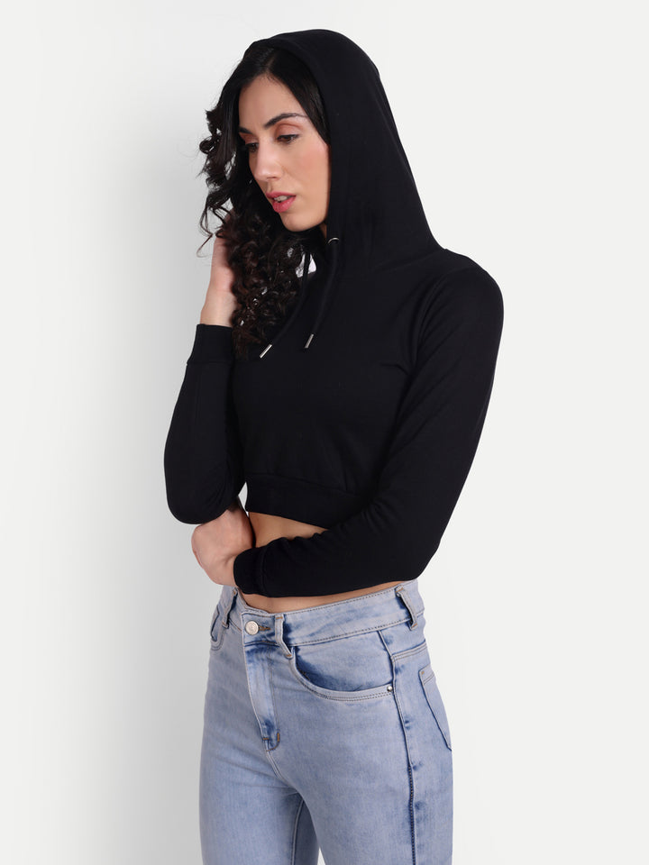 Crop Hoodie by UQ (Black)