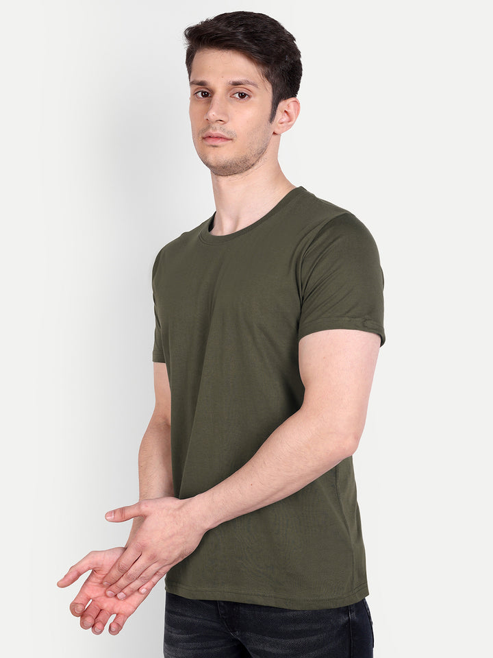 Unisex Solid T-Shirt by UQ (Olive Green)