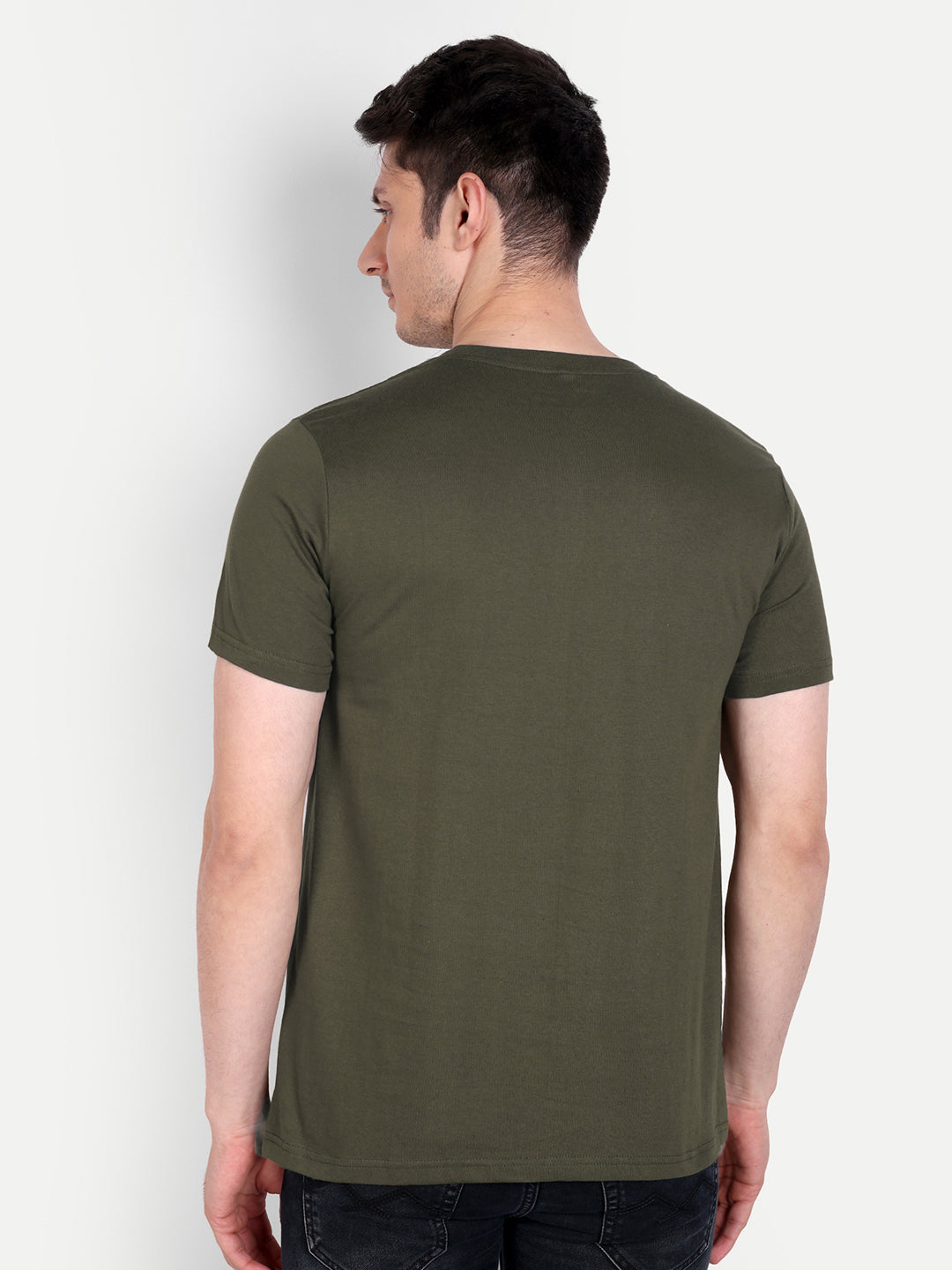 Unisex Solid T-Shirt by UQ (Olive Green)