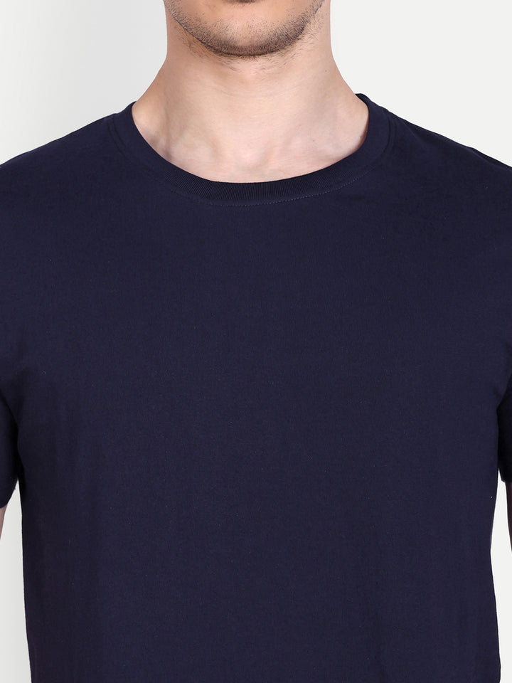 Unisex Solid T-Shirt by UQ (Navy Blue)