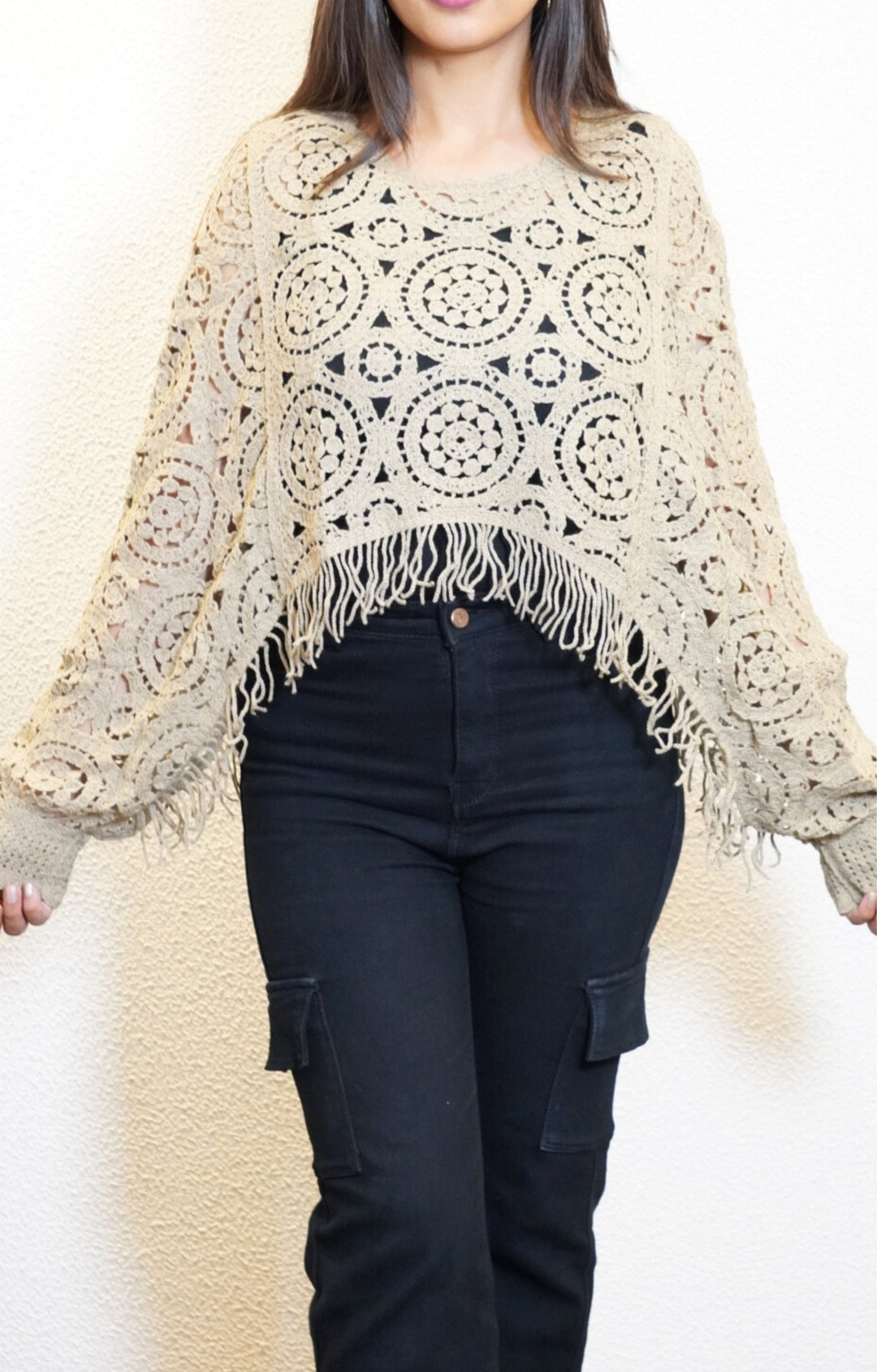 Bohemian Crochet Knit Tassel Fringe (BROWN)