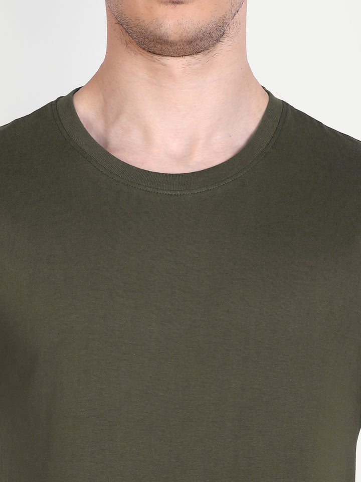 Unisex Solid T-Shirt by UQ (Olive Green)