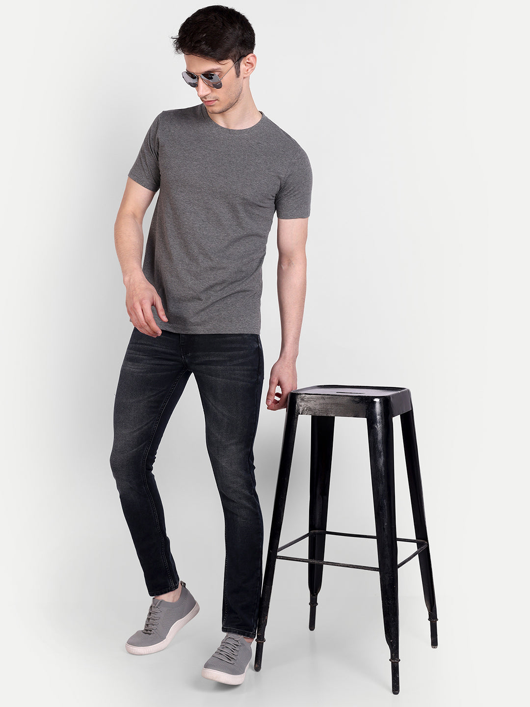 Unisex Solid T-Shirt by UQ (Dark Grey)