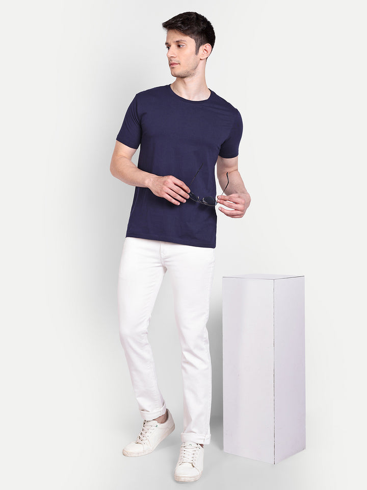 Unisex Solid T-Shirt by UQ (Navy Blue)