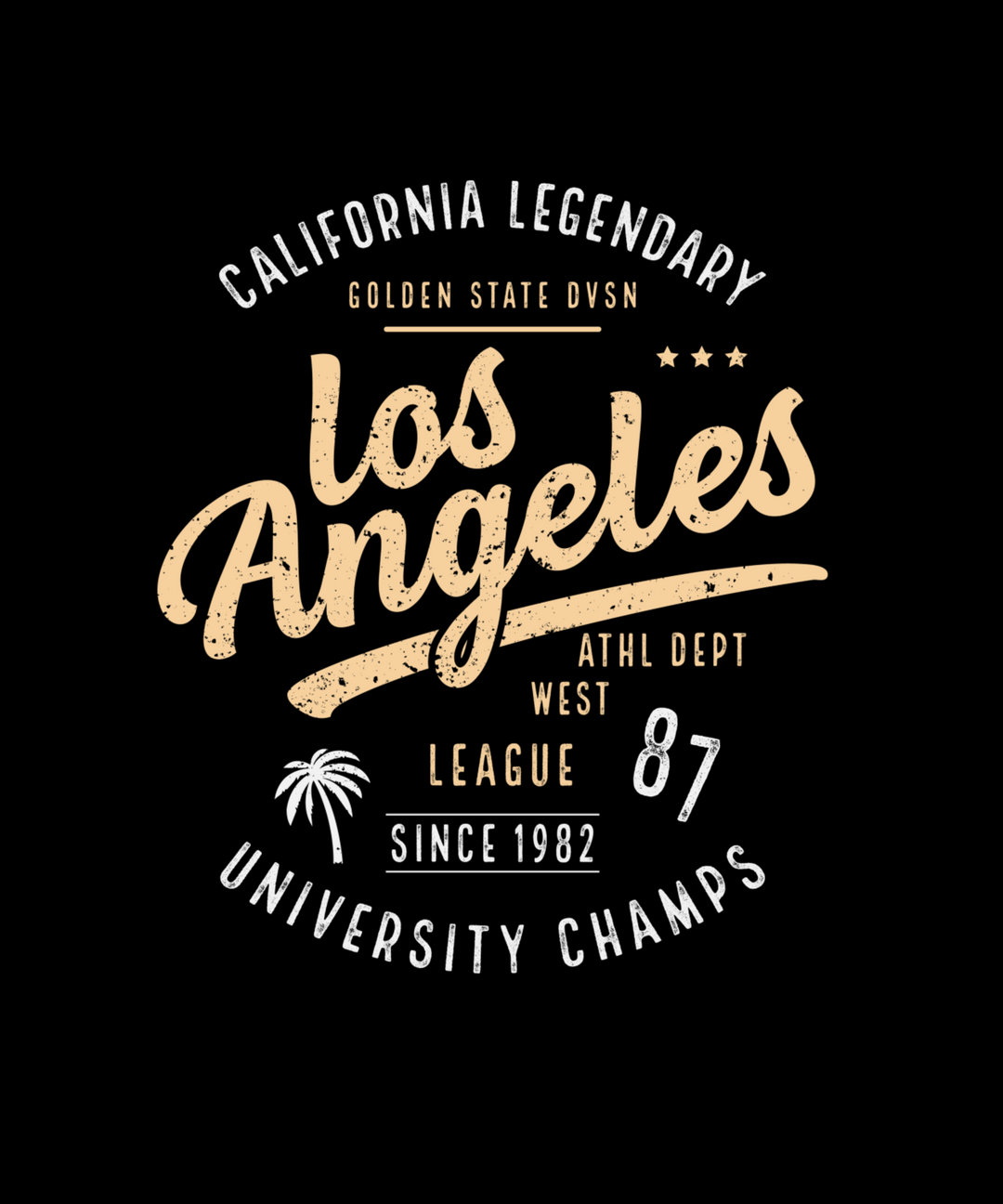 Los Angles Printed Tshirt by UQ(Black)