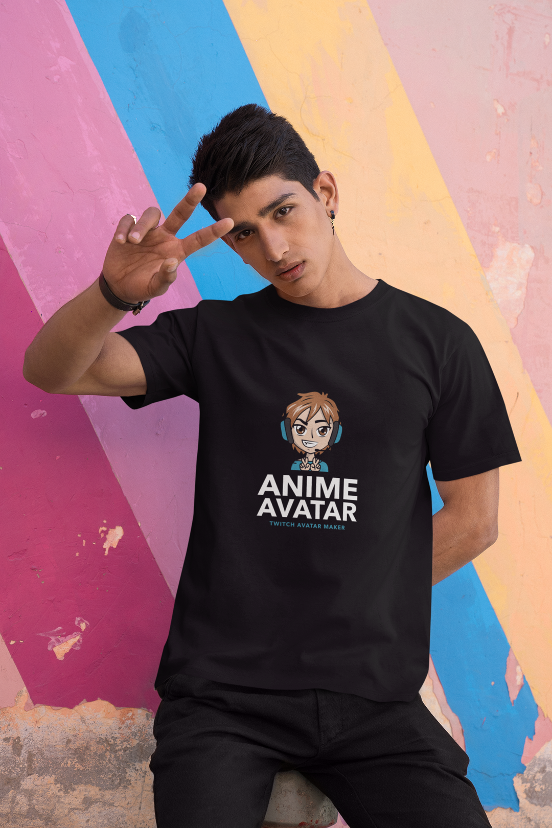 AnimeAvatar Printed Tshirt by UQ(Black)