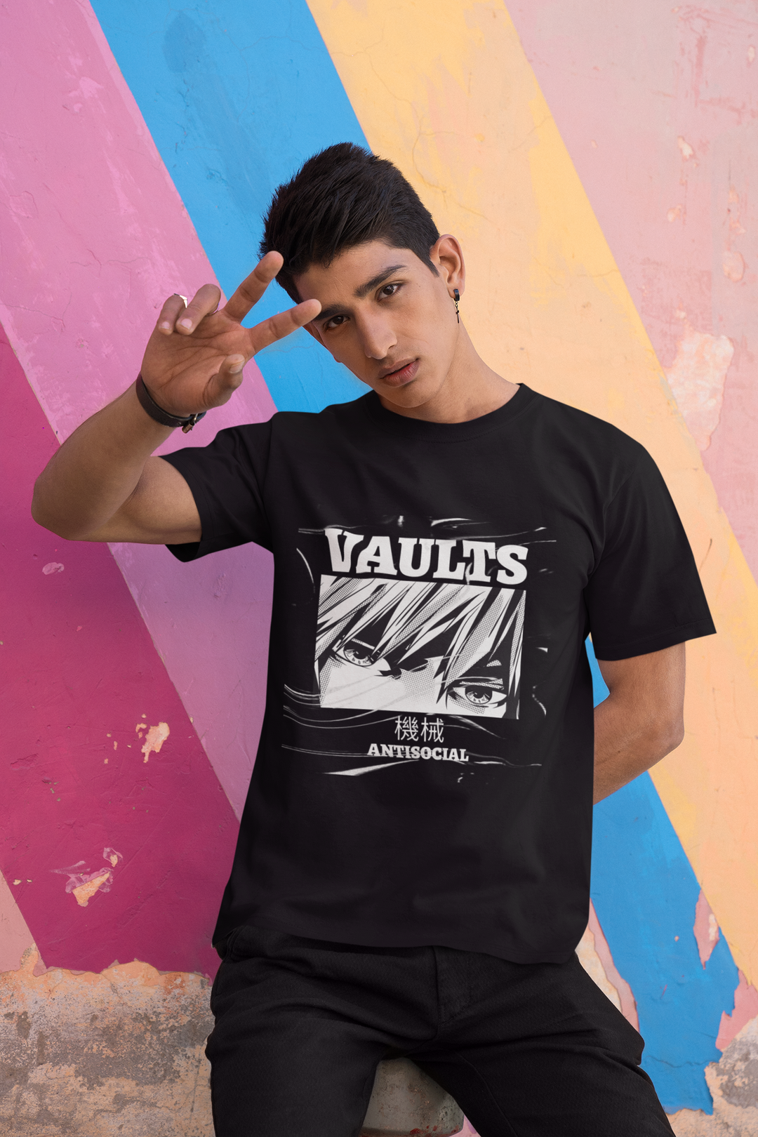 Anime Vault Printed Tshirt by UQ(Black)