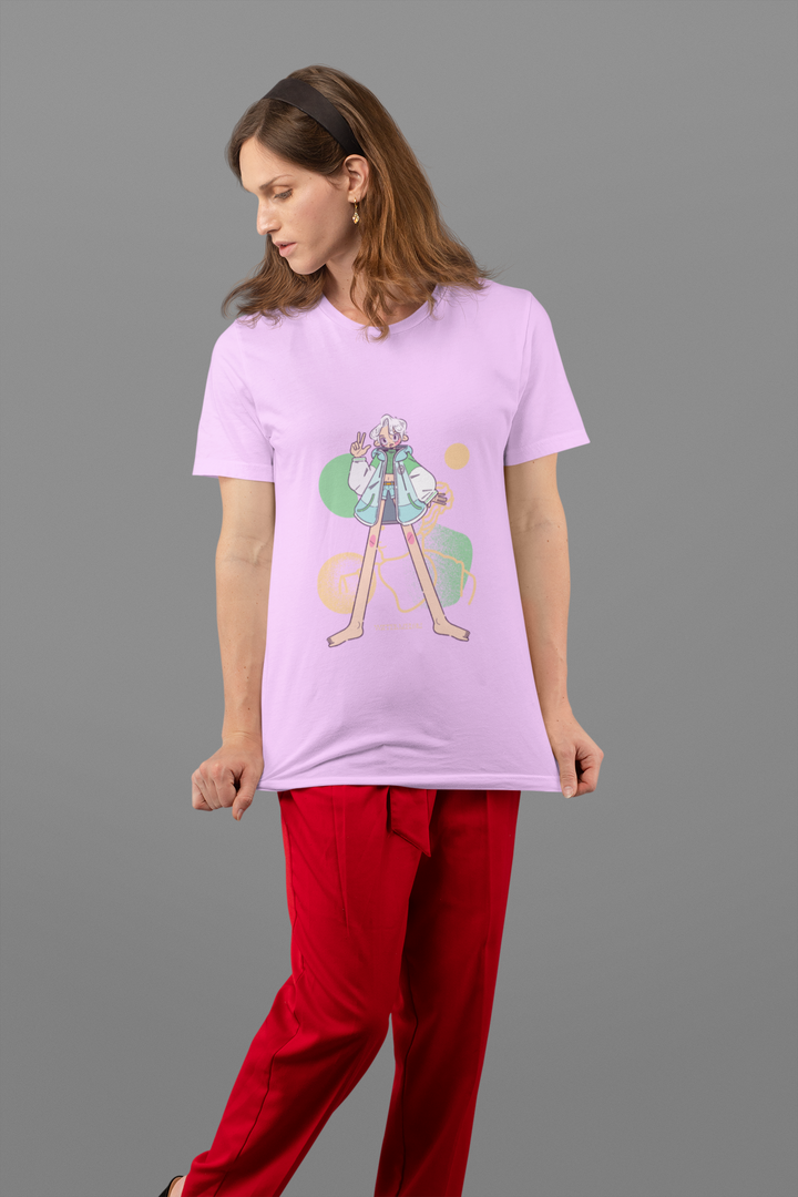 Cartoon Girl Printed Tshirt by UQ(Lilac)