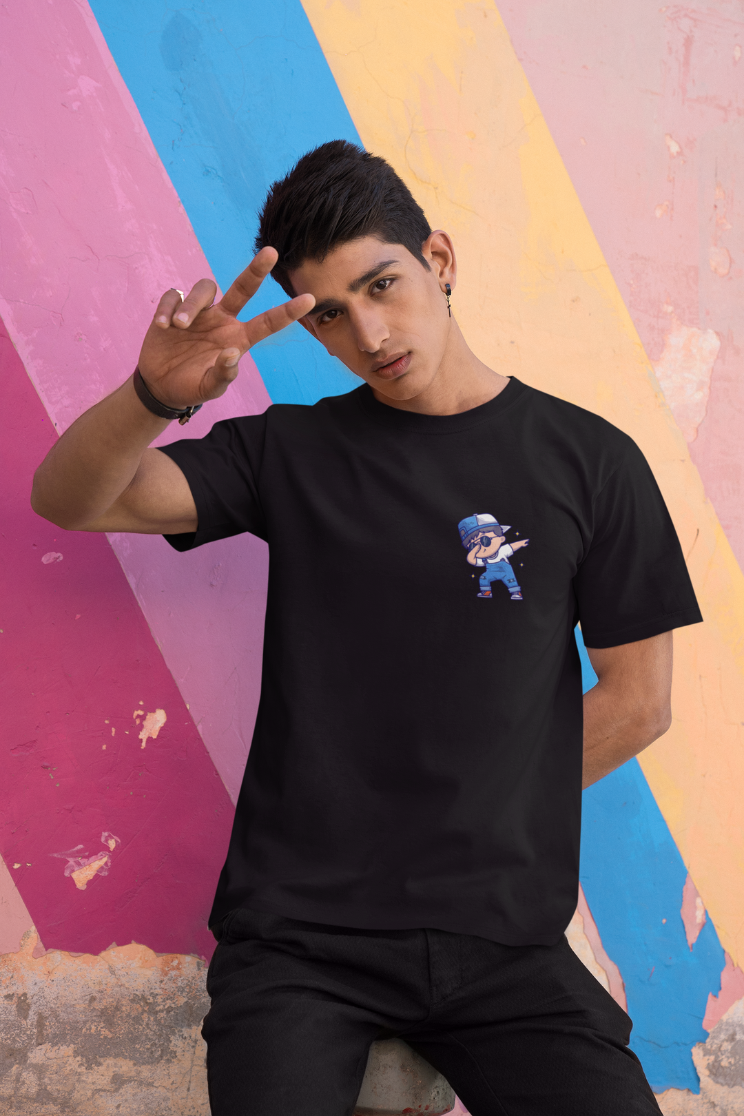 Dabboy Printed Tshirt by UQ(Black)