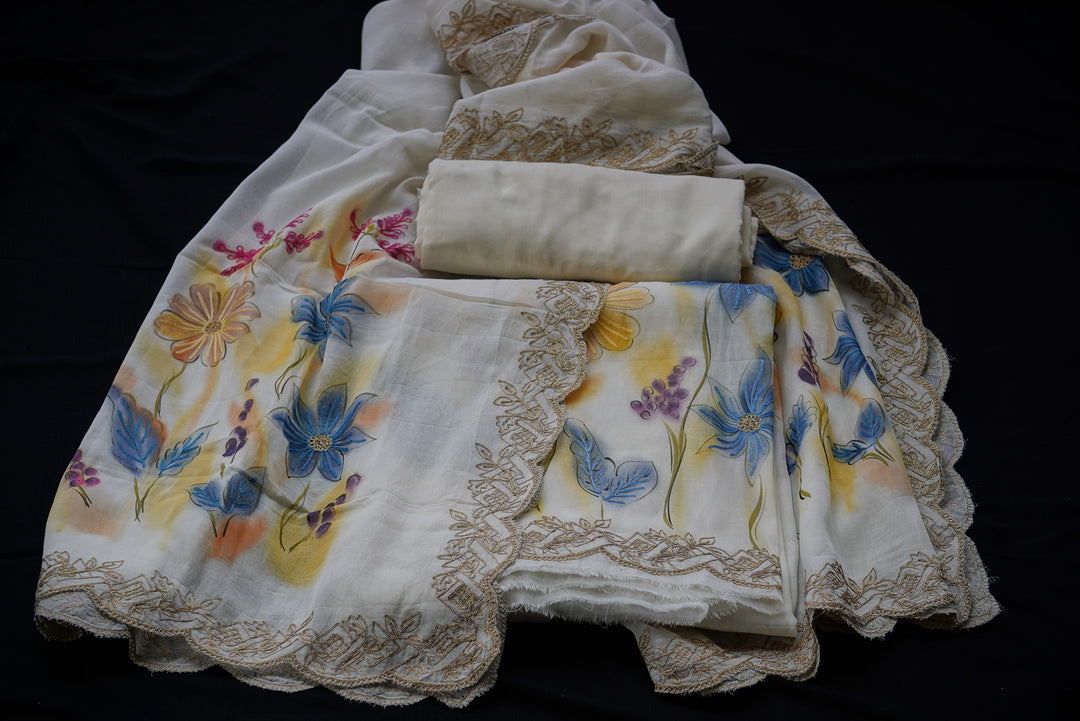 Mul cotton unstitched suit set