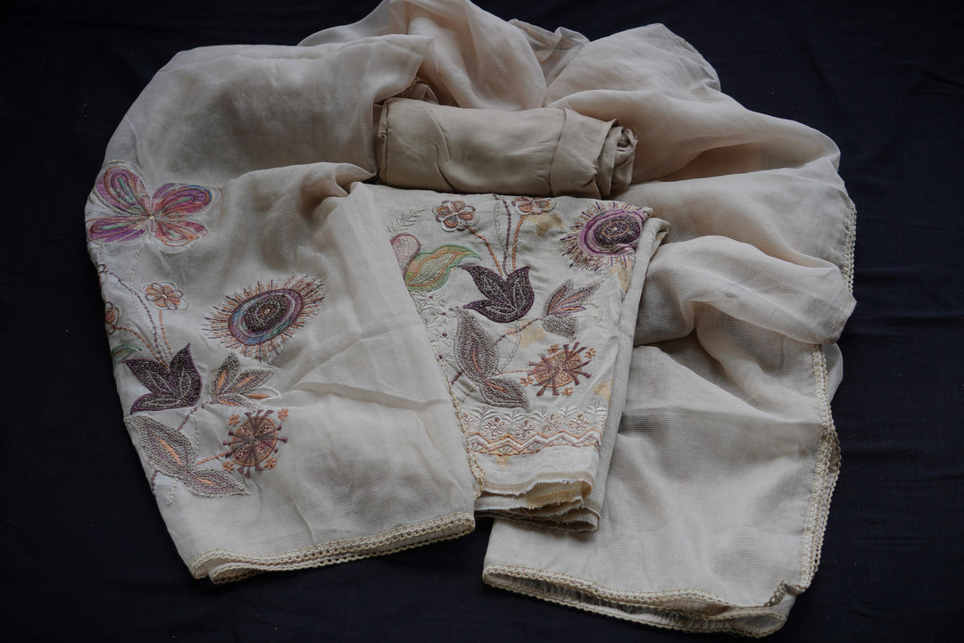Linen Mul unstitched suit set