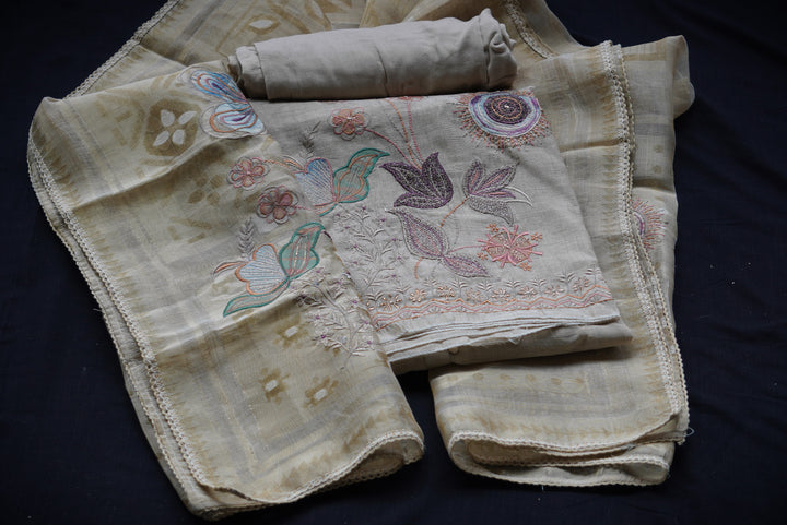 Linen Mul unstitched suit set