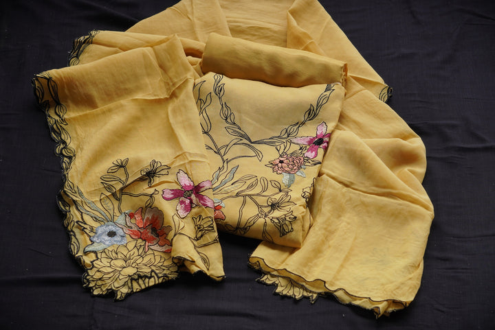 Pure mul cotton unstitched suit set