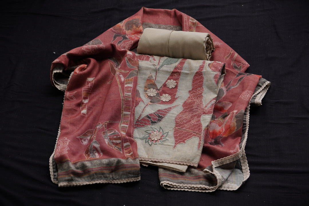 Mul cotton unstitched suit set