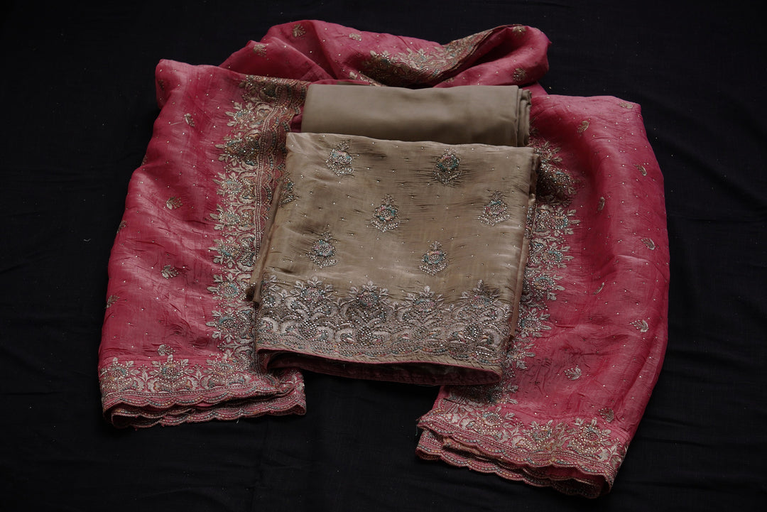 Silk unstitched suit set