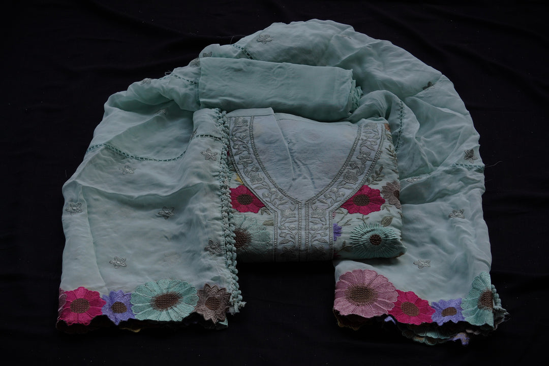 Ethereal organza unstitched suit set