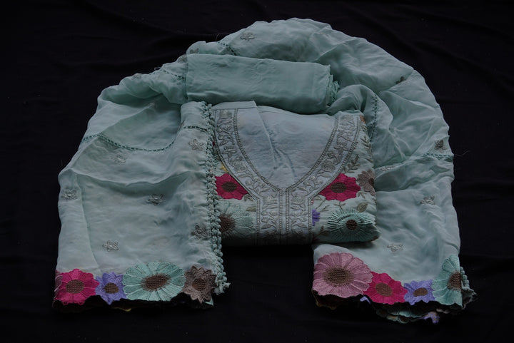 Ethereal organza unstitched suit set