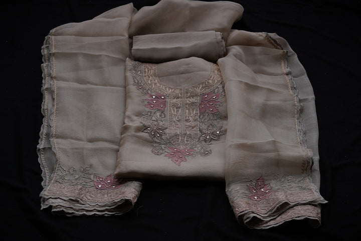 Organza unstitched suit set