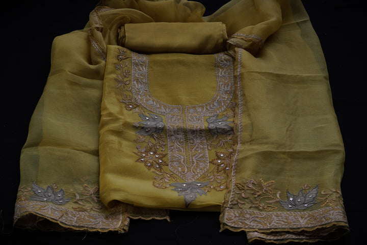 Organza unstitched suit set